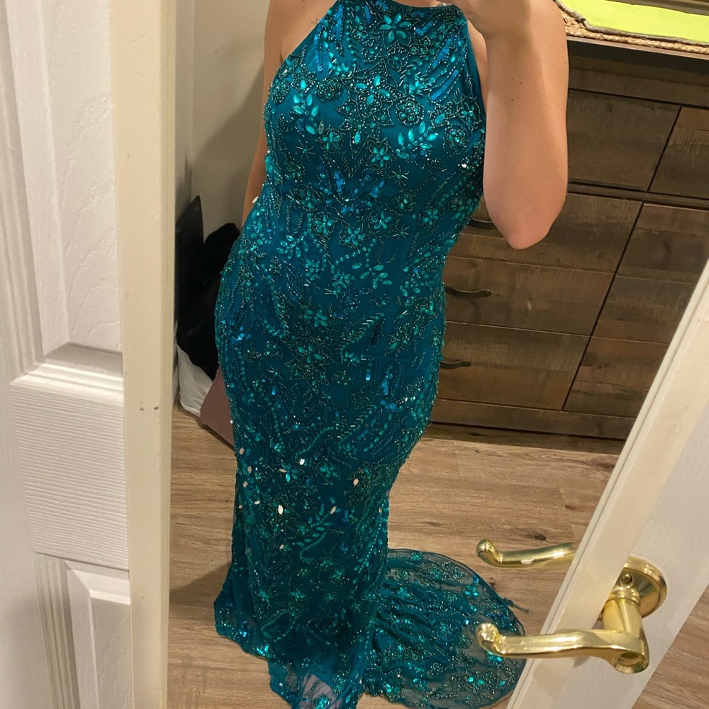 Emerald Green, Jeweled, Primavera brand dress!